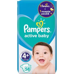 Pampers Active Baby Maat 4+ - 58 Luiers - (10-15KG)