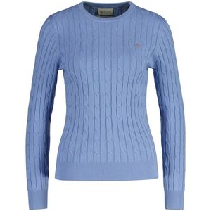 GANT - Gebreide Trui - Blauw - Katoen - Slim Fit