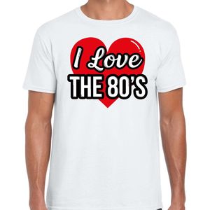 I love 80s verkleed t-shirt wit voor heren - discoverkleed / party shirt - Cadeau voor een eighties liefhebber XXL
