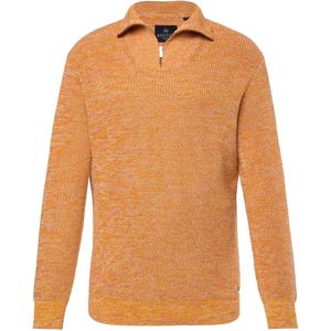 Boston Park - Heren - Boston Park troyer gemêleerd breisel kraag met rits tot 86 - Saffraan - Maat 60+
