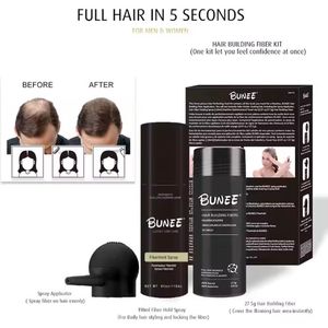 Bunee Hair Volume Fiber Tool Kit - Fiber Hold Spray 120ml en Hair Fiber 27.5 gram Met Spray Applicator (Medium Blonde)