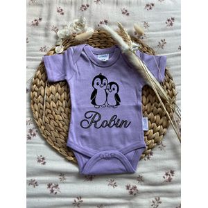 Romper - Gepersonaliseerd - Met Naam - Pinguïn - Baby - Katoen - Maat 50/56