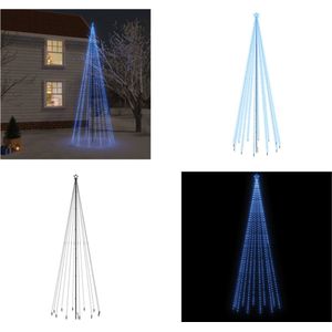 vidaXL Kerstboom met grondpin 732 LED's blauw 500 cm - Kerstboom Met Grondpin - Kerstbomen Met Grondpinnen - Kunstkerstboom - Kerstkunstboom