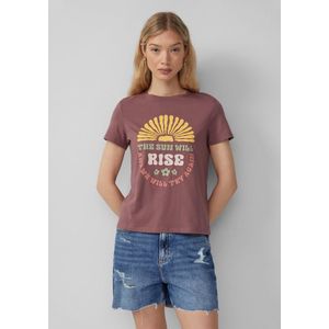 QS - Shirt - Geel Lichtgrijs Pastelgroen Bessen - T-shirt