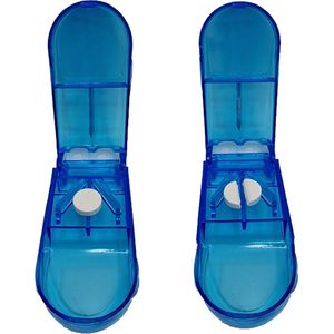 Pillensnijder 1 stuks - Bewaardoosje voor Pillen - Medicijnsnijder - Blauw - oDaani