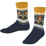 FALKE Pumpkin Fair Isle gedessineerd katoen sokken kinderen blauw - maat 27-30