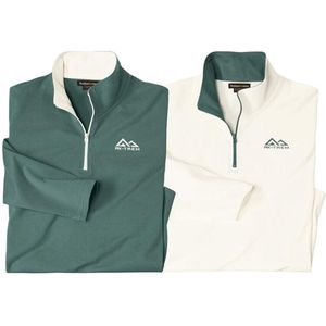 ATLAS FOR MEN - Set van 2 sweaters van jerseystof - Heren - Verkrijgbaar in grote maten - L