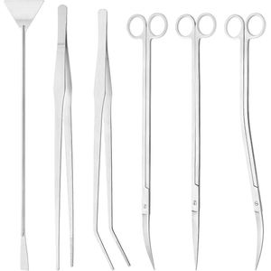 Aquarium Gereedschap Set - 6 delige Roestvrijstalen Set voor Waterplanten & Aquascaping