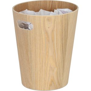 Relaxdays papierbak kantoor - prullenmand hout - papier verzamelbak - oud papier bak 7.5 l