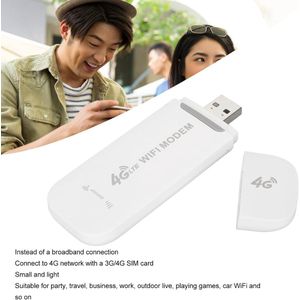 Ontgrendeld USB Mobiel Breedband Dongle LTE 4G WiFi HotSpot Draagbaar Reizen Draadloos Netwerk Minirouter Standaard Simkaartsleuf - Wit - Beste Kwaliteit. .