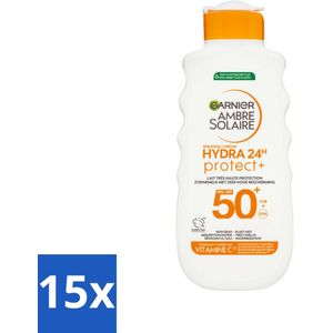 Garnier - Ambre Solaire - Zonnebrandcrème - Hydra 24H Protect - SPF 50+ - 175 ml - Bulkverpakking - 15 stuks