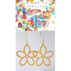 Jeannette-Creatief® - Chique - Golden Flowers - Swarovski puntsteentjes - Bloemen - Flowers - Oorbellen dames - Oorbellen met bloemen - DQ goud
