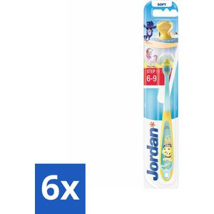6 x Jordan Tandenborstel Step 3 (6-9 jaar) - Baby Tandenborstel - Tandenborstel Voor Baby - Eerste Tanden - Baby Mondverzorging - Zachte Tandenborstel