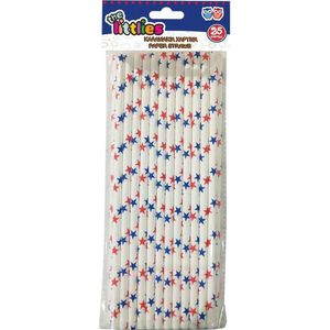 Luna Rietjes Papier 19,5 Cm 25 Stuks Rood/blauw/wit