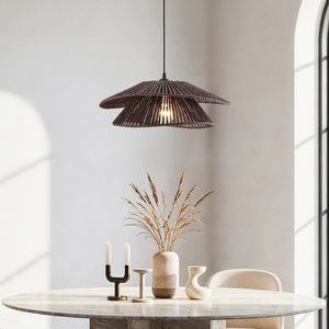 Bruine hanglamp van touw - Osaka