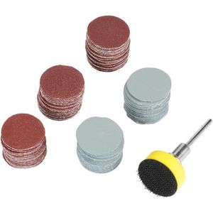 100 stuks Mix Grit Schuurschijven 25 mm Pad Kit met Loop voor Rotary Tool 100/180/240/1500/3000 Grit Papier