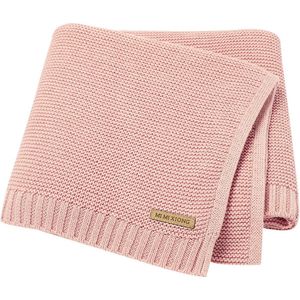 IL BAMBINI - Baby deken - Ledikant deken - Basic knit - Katoen - 115 x 80 cm - Blush Pink