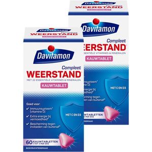 Davitamon - Compleet Weerstand Kauwvitamines - Bosvruchten - 2 x 60 Tabletten - BUNDEL 2 STUKS