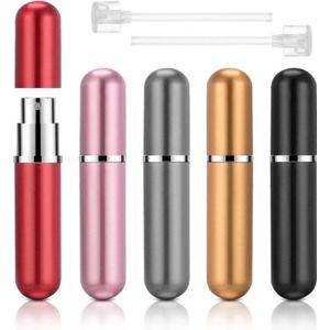 Parfum Verstuiver Flessen, 5 Stuks 5ml Hervulbare Spray Fles, Perfume Atomiser Bottles Mini Reizen Parfum Container met 2 Parfumdiffusiepompjes, Mini Parfum Fles voor Portemonnee Handtas Zak Bagage