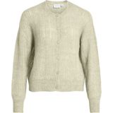 VILA - Gebreid Vest - Beige - Lange Mouw - Ronde Hals