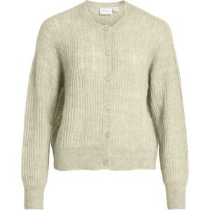 VILA - Gebreid Vest - Beige - Lange Mouw - Ronde Hals