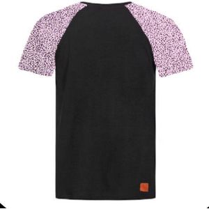 T-shirt zwart panter dusty roze