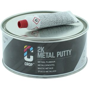 CROP 2K Metaal Plamuur 750ml - Voor Metaal • Staal • Aluminium • IJzer - Auto plamuur - Grijs - Met verharder
