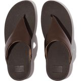 FitFlop - Lulu Leather Toepost - Dames Slipper - Metallic Chocolate Brown