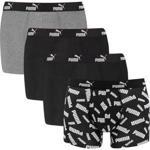 PUMA 4P boxers basic logo zwart & grijs - XL