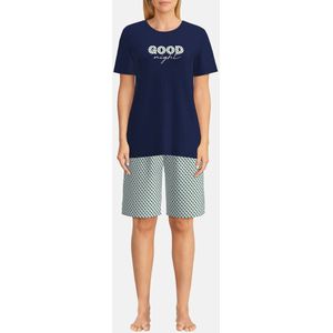 Götzburg - Dames Shortama - Zomer Pyjama - Katoen - Donkerblauw - Maat 50