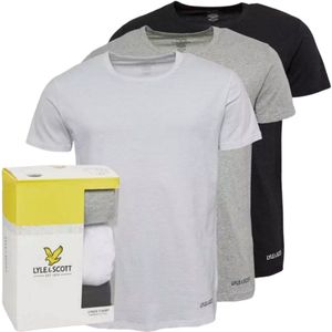 Lyle & Scott 3-Pack Heren T-Shirts - Wit/Grijs/Zwart - Casual Basic shirts - Ellijah shirts - Maat M