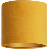 Uniqq - Lampenkap - Velours - Oker Geel - Ø 18 cm - 15 cm Hoog