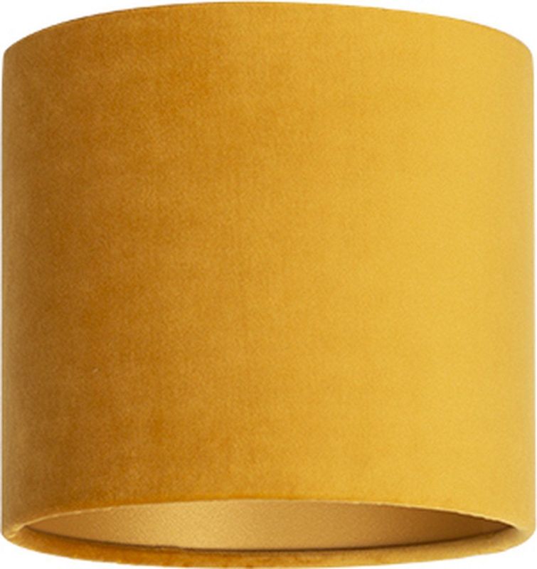 Uniqq - Lampenkap - Velours - Oker Geel - Ø 18 cm - 15 cm Hoog