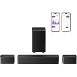 ULTIMEA 5.1 Soundbar voor tv, 410W piekvermogen, surround sound-systeem, draadloze subwoofer basversterking, app-bediening, Poseidon D60