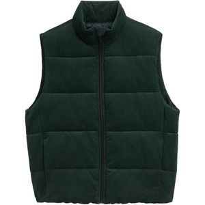 TOM TAILOR - 1043593 - Corduroy Vest - Donkergroen - Ribweefsel