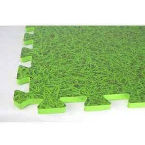 Zwembad tegels | Gras groene vloertegels | Ondergrond | 6 stuks |  Fitness Puzzelmatten Set - totaal 120x80x1 cm - 0,96 m2