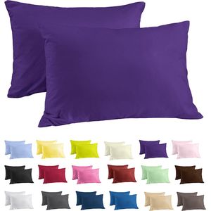 Zavelo Katoen Kussenslopen Deluxe Paars - 60 x 70 cm - set van 2 - 100% Katoen - Hoogwaardige Hotelkwaliteit