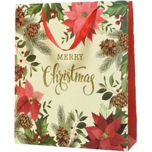 Grote kerst cadeautas/tas voor kerstcadeautjes Merry Christmas 72 cm - kerstcadeautassen