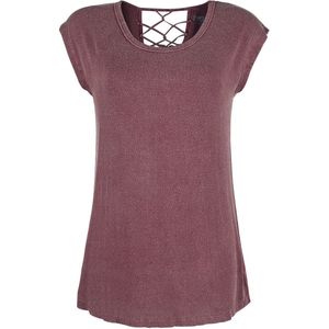 Black Premium by EMP Rood T-shirt met linten - Dames - XL