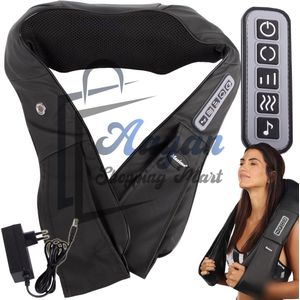 Elektrische Shiatsu Nekmassage Apparaat - Nek- en Rugmassagekussen - Draadloos - Met Verwarming en Muziek