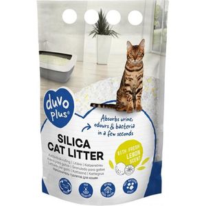 Duvo+ Premium silica kattenbakvulling citroen Geel/wit 1-8mm - 5L - 2kg