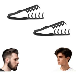 2 stuks - Haarstylingkam - Hoge kam - Geschikt voor krullend en dik haar - Ideaal voor het touperen van kapsels 19 cm (zwart)