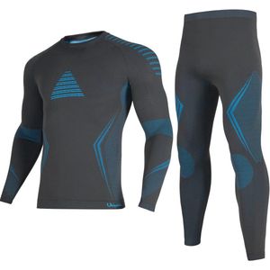 Thermisch ondergoed voor heren met lange mouwen en lange onderbroek - Fleece gevoerd, Sneldrogend, XXL