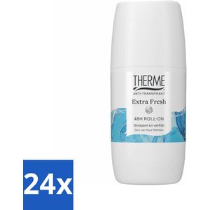 24 x Therme - Extra Fresh 48H Roll-on - Anti-transpirant - Beschermend - 60ml - Anti-transpirant - Deodorant - 48 Uur Bescherming - Roll-on - Frisse Geur