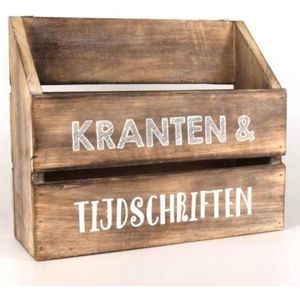 Houten Krantenbak 32x25cm - Kleur Naturel - Tijdschriftenbak - Lectuurbak