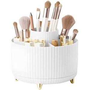 Draaibare Make-up Organizer - Cosmetische Organizer - met Grote Opslagcapaciteit - Wit goud - Luxe uitstraling - 360° Rotatie