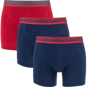 Comfortabel & Zijdezacht Bamboo Basics Rico - Bamboe Boxershorts Heren (Multipack 3 stuks) - Onderbroek - Ondergoed - Rood & Navy - XXL