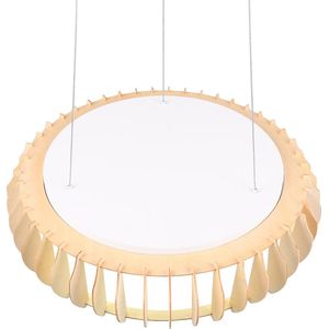 LED Hanglamp - Torna Emont - 40W - Aanpasbare Kleur - Dimbaar - Rond - Bruin Wit - Kunststof