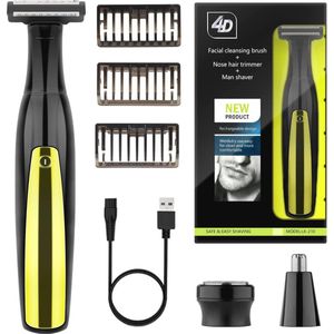 Oplaadbaar elektrisch scheerapparaat voor mannen – waterdichte baardtrimmer en neushaartrimmer
