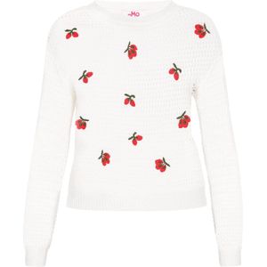 MYMO - Gebreide Trui - Groen - Rood - Offwhite